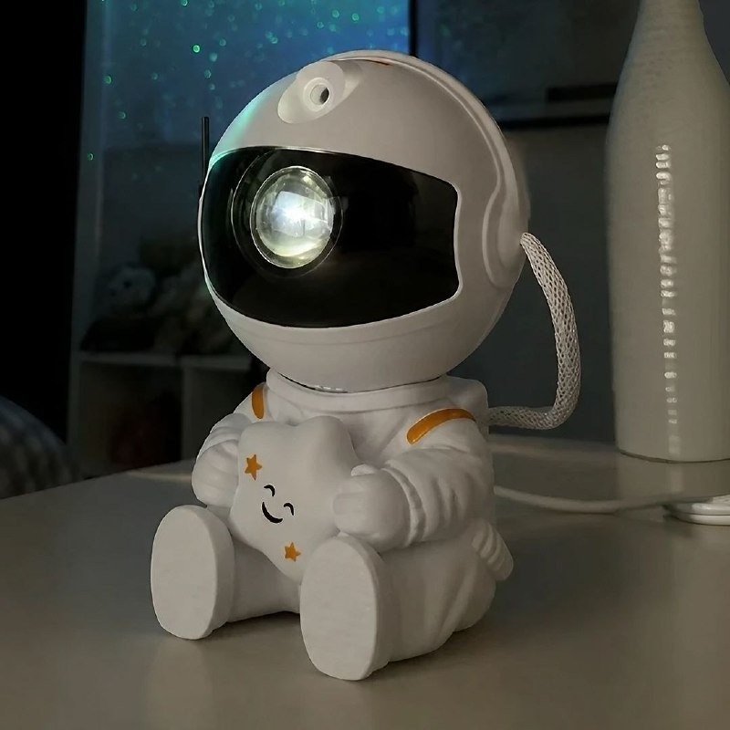 Mini Luminária Astronauta Robozinho Projetor Astronauta Luz + Frete Grátis