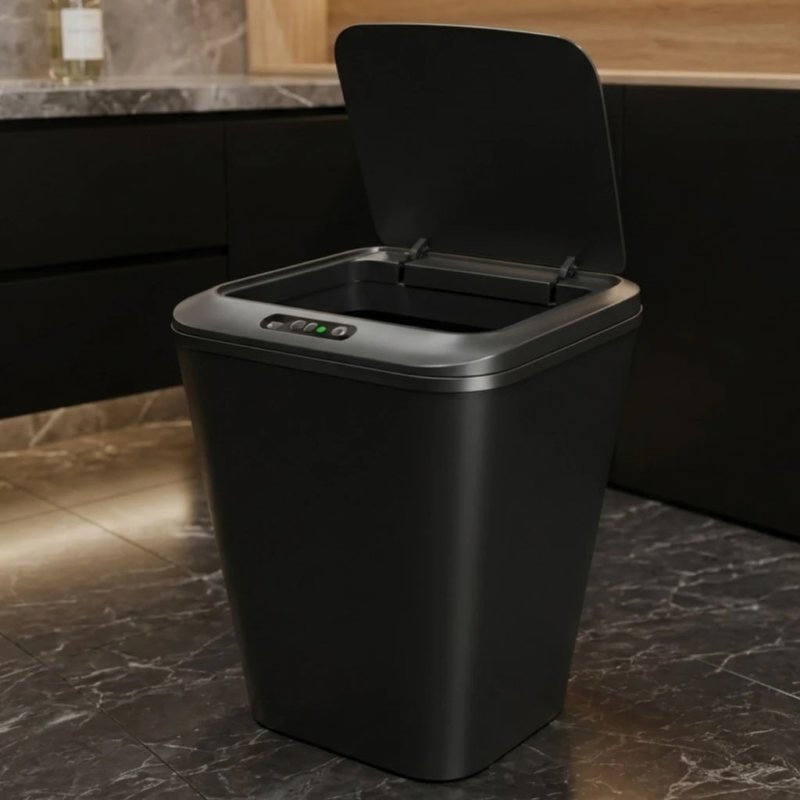 Lixeira Inteligente Automática Cinza Universal Com Sensor Recarregável Earman Company Anti Odor 16l