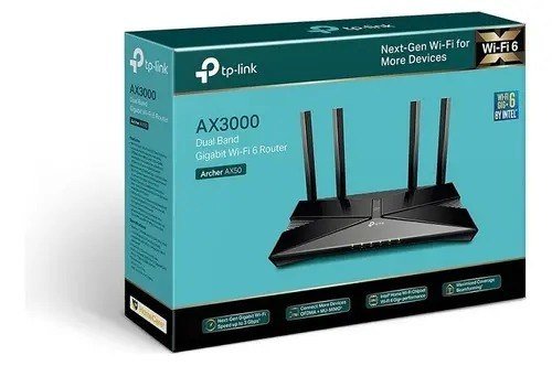 Roteador TP-Link Archer Ax50 de banda dupla 802.11ax Gigabit cor preto