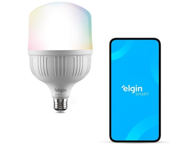 Lâmpada Inteligente Alta Potência 20W Elgin Color RGB Wifi Compatível com Alexa e Google Home