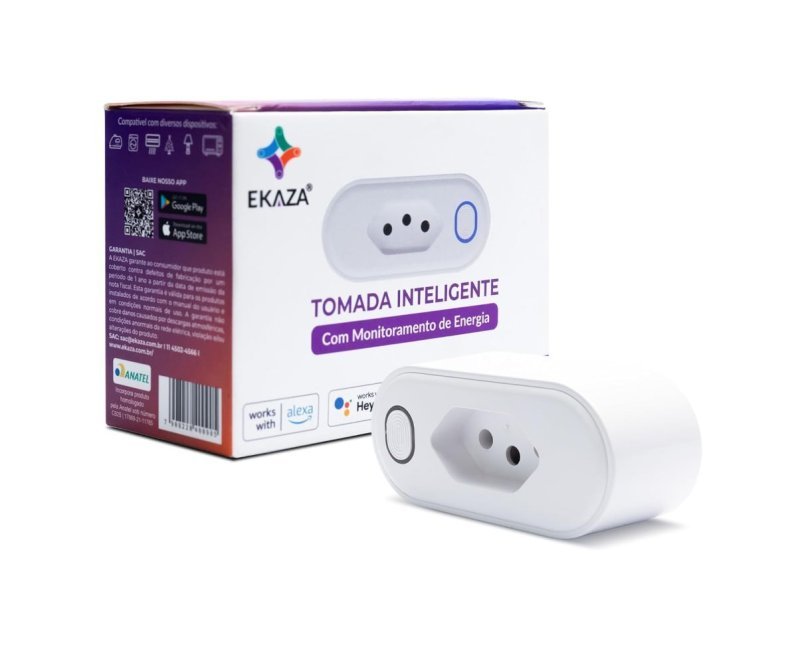 Tomada inteligente 20A, Wi-Fi, compatível com Alexa e Google Assistente - T105