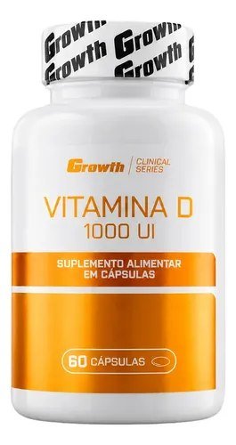 Vitamina D 1000ui 60 Caps Growth Supplements - Sem Sabor