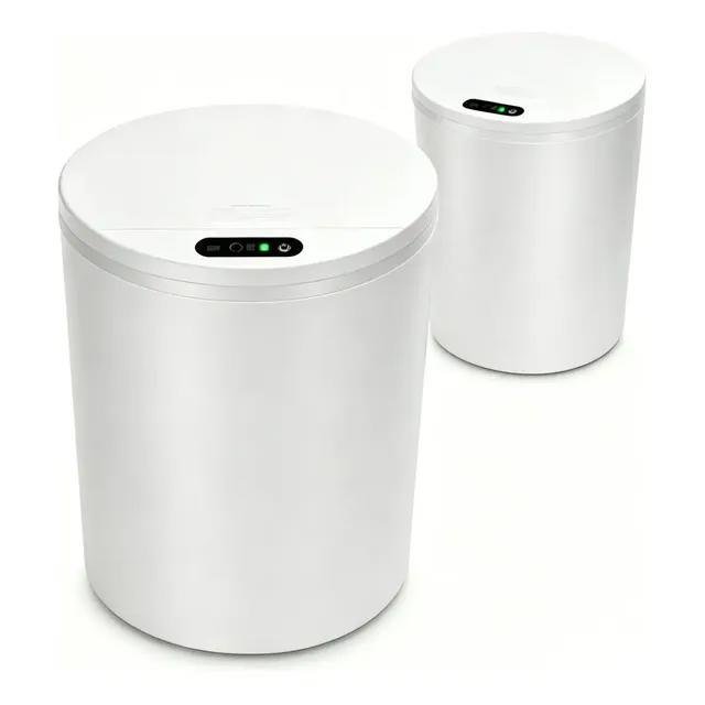 Lixeira Inteligente com Sensor 16L Cor Branco Durável e Moderna para Residencial e Comercial