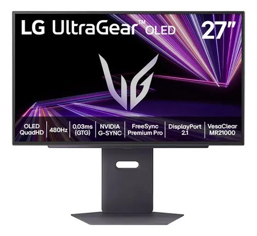 Monitor Gamer LG UltraGear™ - Tela OLED 27", QHD, HDR400, 480 Hz, 0.03ms (GtG), NVIDIA G-SYNC, AMD FreeSync™ Premium – 27GX790A-B