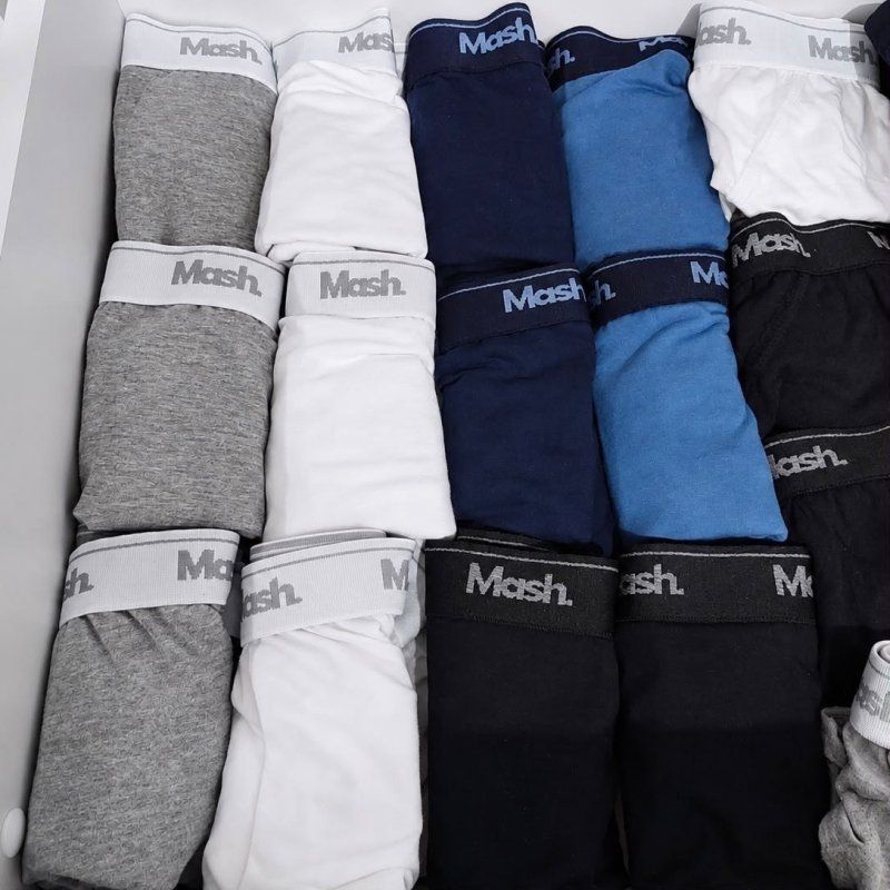 Kit Com 10 Cuecas Boxer Algodão Cotton Masculina Adulto Mash