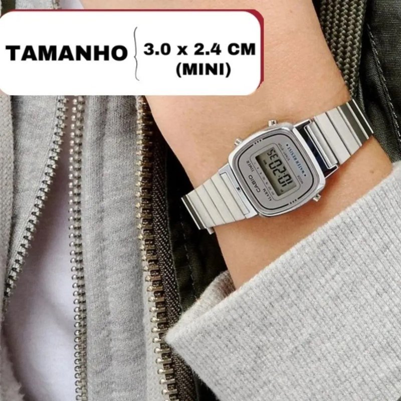 Casio Feminino Vintage Prata Mini