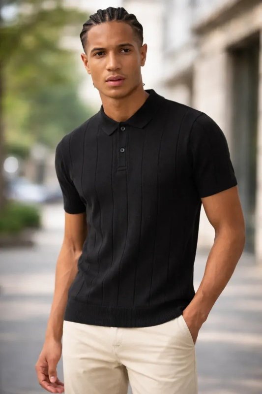 Camisa Polo Masculina Tricot Casual Canelada Original