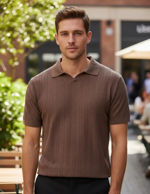 Camisa Gola Polo Tricot Masculina Texturizada Turim Opus