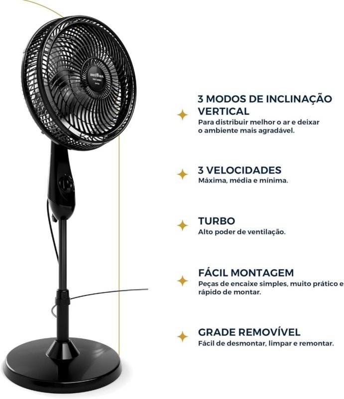 Britânia Ventilador de Coluna 6 Pás 30cm 75W 220V