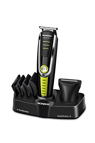 MONDIAL Aparador de Pelos Super Groom 06, Preto/Verde, 6W, Bivolt - BG-04