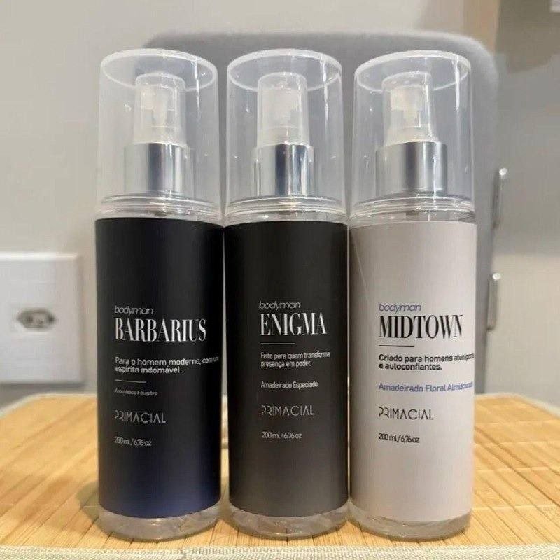 Kit Body Splash Masculino Barbarius + Enigma + Midtown 200ml