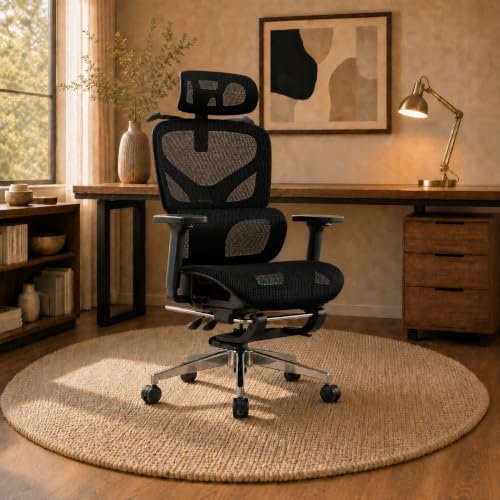 Laruno Cadeira de Escritório Ergonômica Soberano Preta 200kg