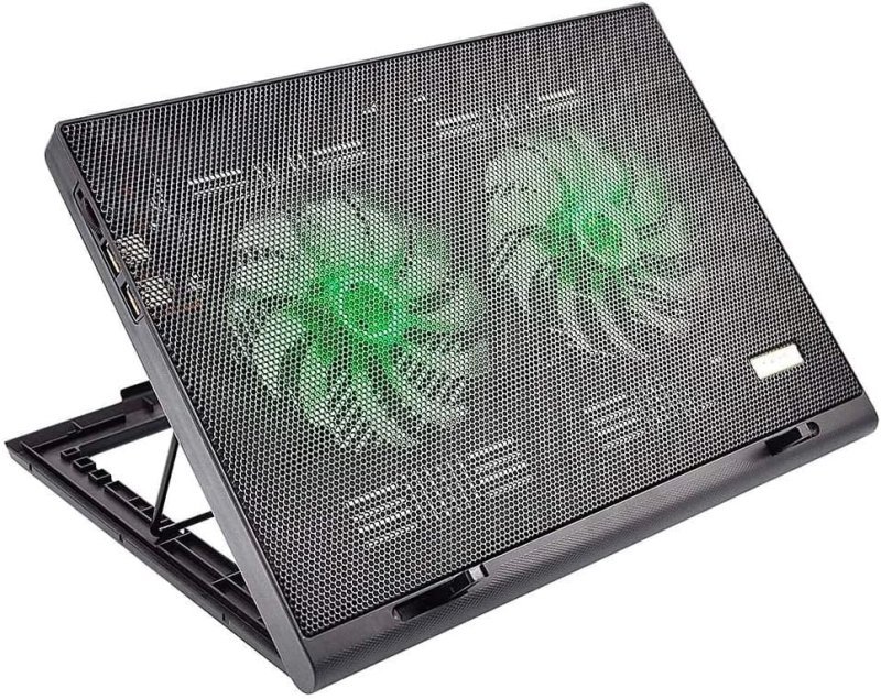 Cooler Para Notebook Warrior Power Gamer Led Verde - Ac267