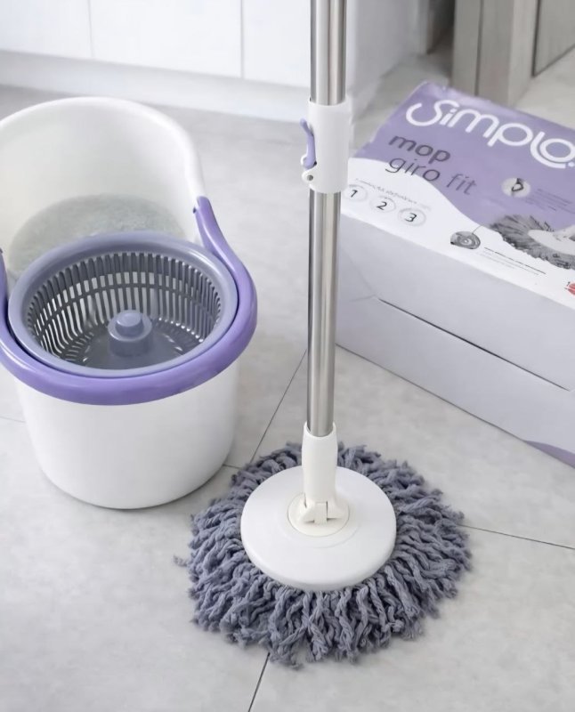Mop com Balde e Esfregão Simplo Giro Fit