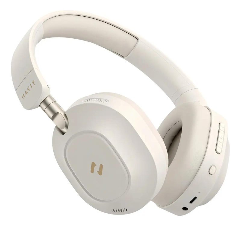 Headphone Havit H668BT ANC Híbrido Bluetooth 5.4 Bateria 80h Bege