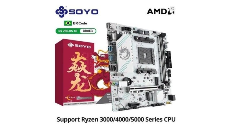 Placa mae Amd B550m Soyo Ddr4