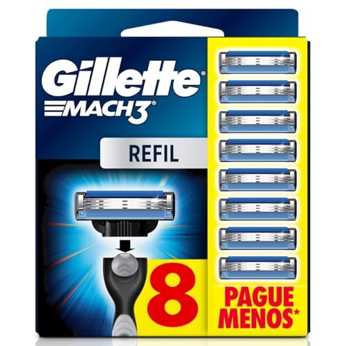 Gillette Mach3, Carga para Aparelho de Barbear com 3 Lâminas 8 Unidades