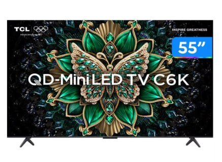 Smart TV 55" TCL 4K UHD MiniLED 55C6K 144hz