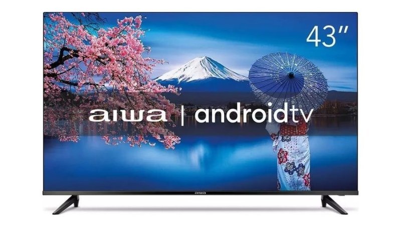 Smart TV AIWA 43” Android Full HD Borda Ultrafina HDR10 Dolby Áudio AWS-TV-43-BL-02-A