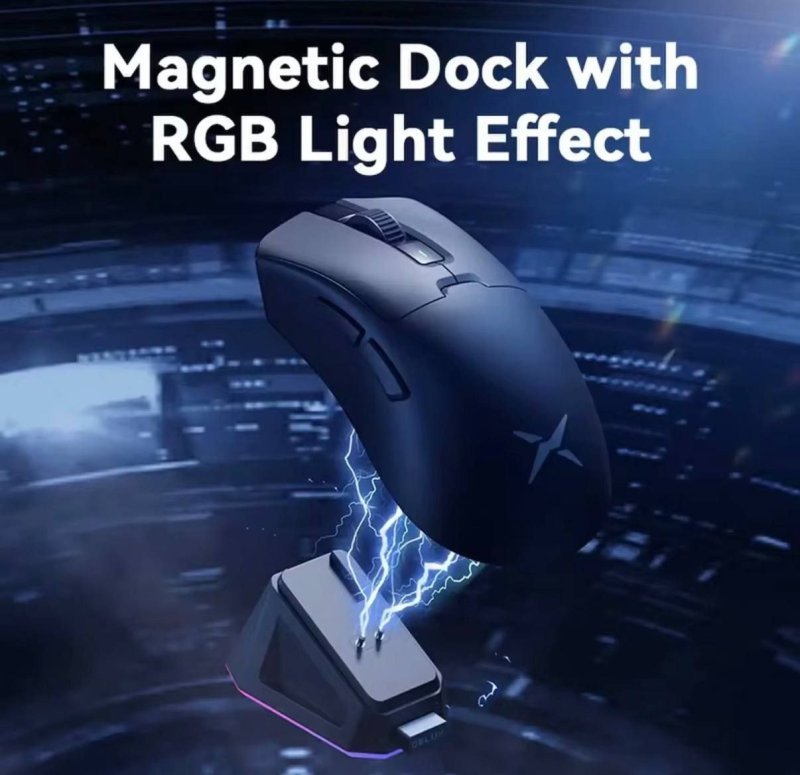 Mouse Gamer Wireless Delux M900 Pro com Dock 8000Hz