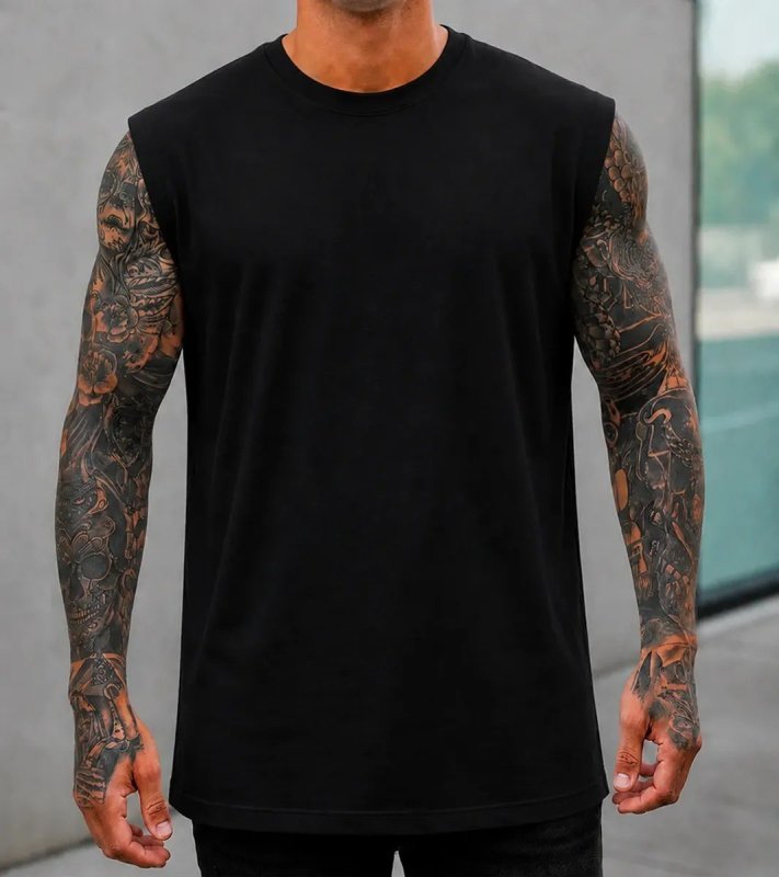 Regata Oversized Masculina Tamanho Grande Machão Lisa Malha (P ao XG)