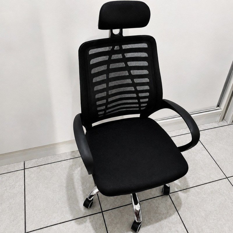 Cadeira Executiva Eike Mesh Zebra Alta Preta Giratória Ergonômica