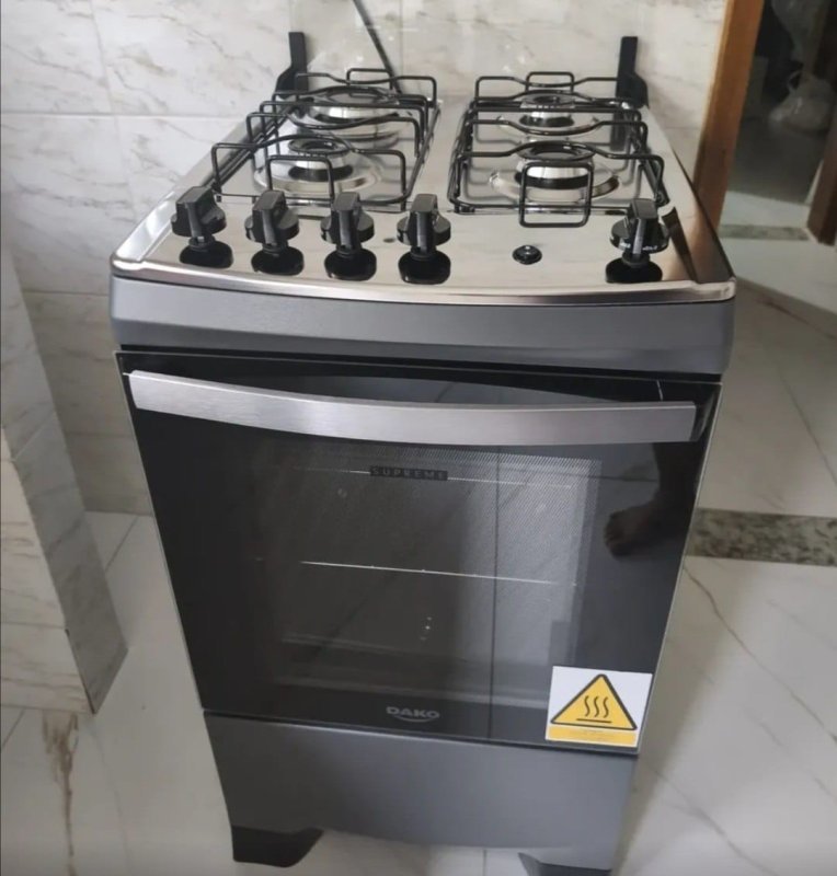 Fogão 4 Bocas Dako Supreme Mesa de Inox A Gás Titanium Bivolt