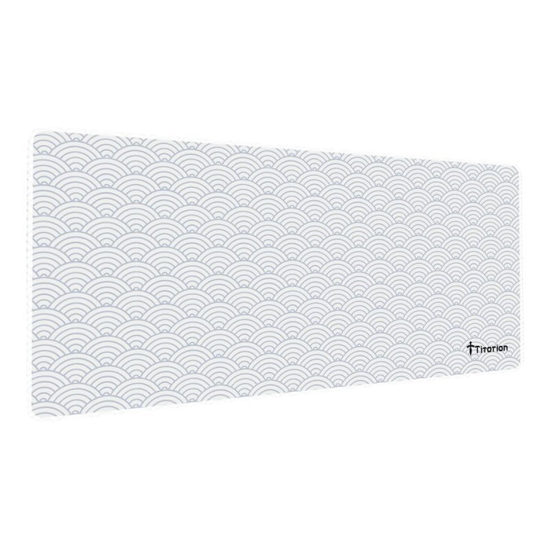 Mouse Pad Gamer Extra Grande 90x40 Deskpad Ergonômico Speed Preto Branco Onda Oriental - Titorion