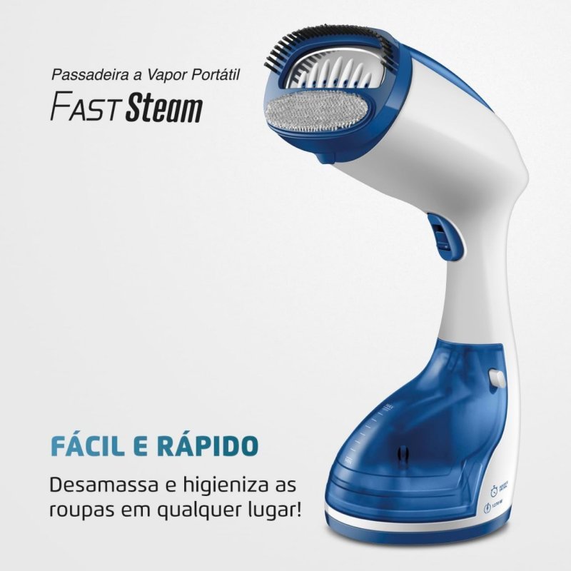 MONDIAL Passadeira a Vapor Portátil Fast Steam 1270W - Branco/Azul