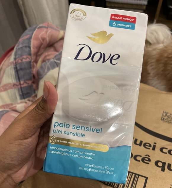 Pack 6 un. Dove Sabonete Em Barra Pele Sensível 90g + Frete Grátis