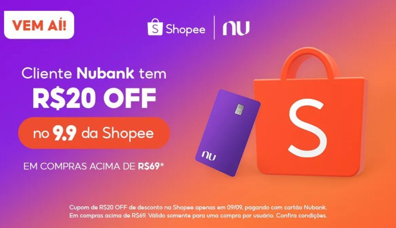 CUPOM EXCLUSIVO SHOPEE & NUBANK