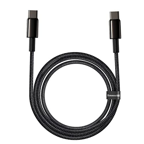Cabo Tipo C para Tipo C Baseus Tungsten Gold 100W 2m Preto
