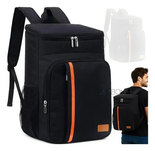 Bolsa Térmica Mochila Marmita Grande Cooler Impermeável Preto