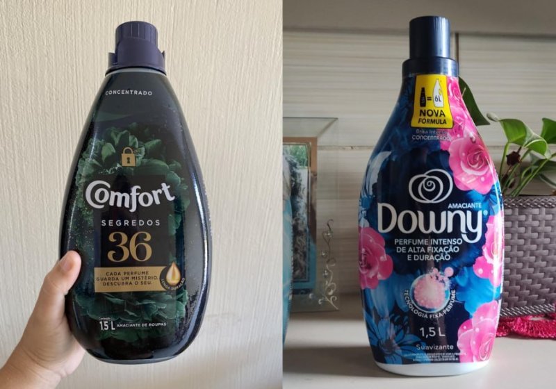 Comfort Amaciante Concentrado 36 Segredos 1,5L e Downy Amaciante Concentrado Brisa Intenso 1,5L
