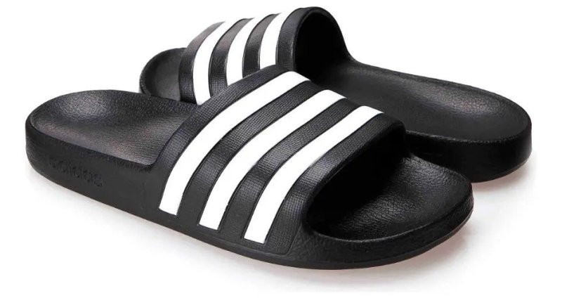 Chinelo Masculino Adilette Aqua adidas Preto E Branco Liso
