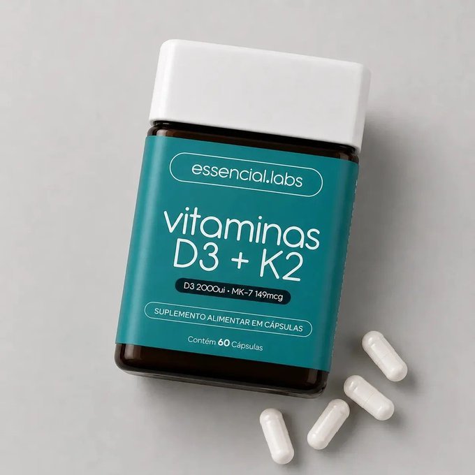VITAMINA D3 + K2 Menaquinona-7 60 Doses