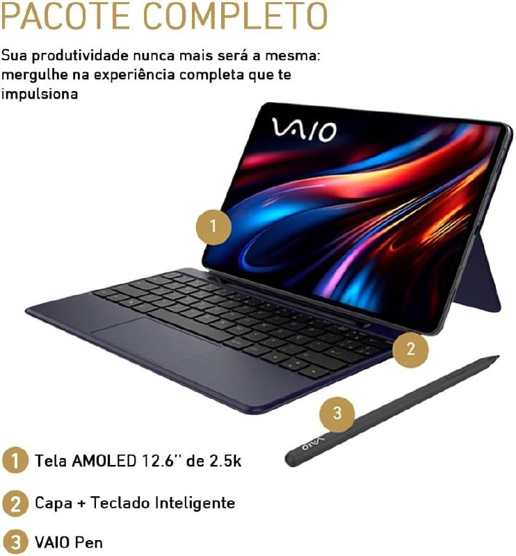 VAIO TL12 - 256GB 8GB RAM - Tela AMOLED 12.6" 2.5K - Preto