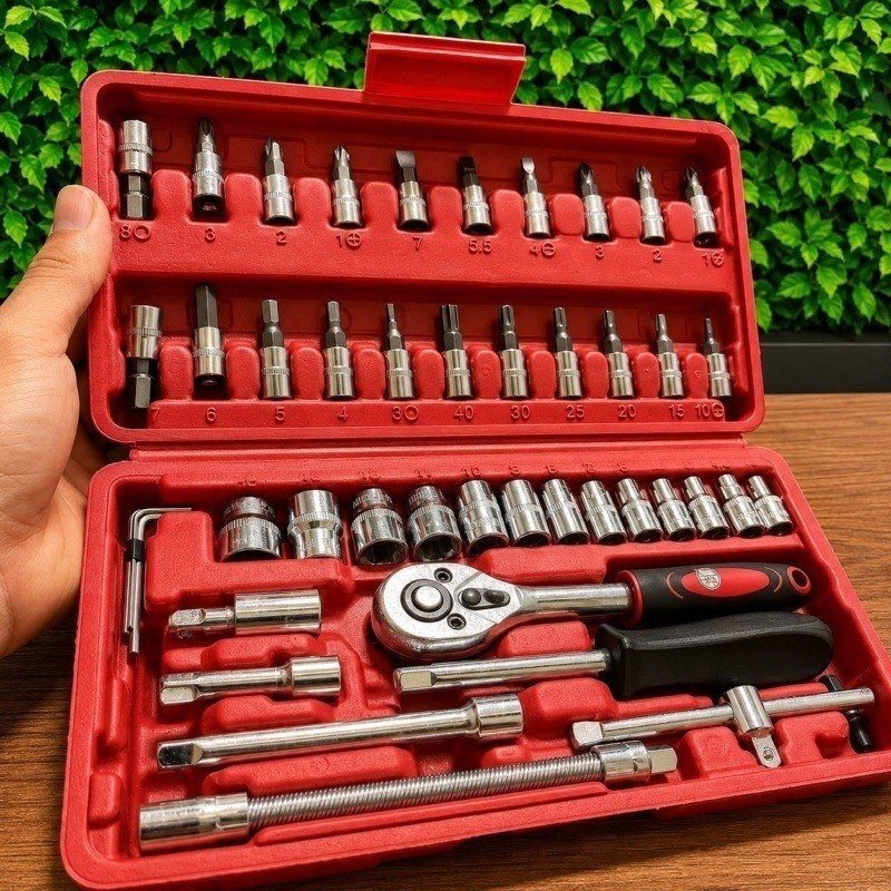 Kit com 46 Chave Catraca Jogo De Soquetes Allen Com Maleta + Frete Grátis