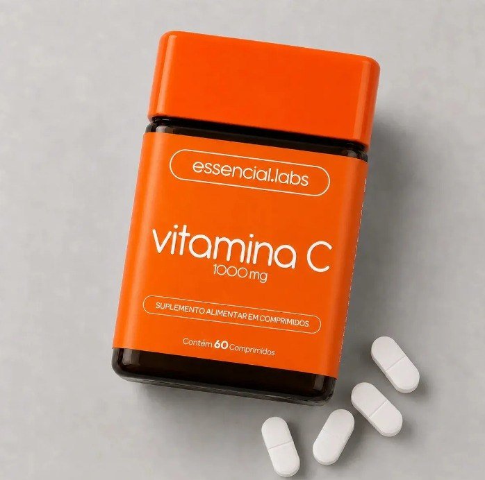 VITAMINA C 1000mg - Fórmula Concentrada e 100% PURA - 60 Doses