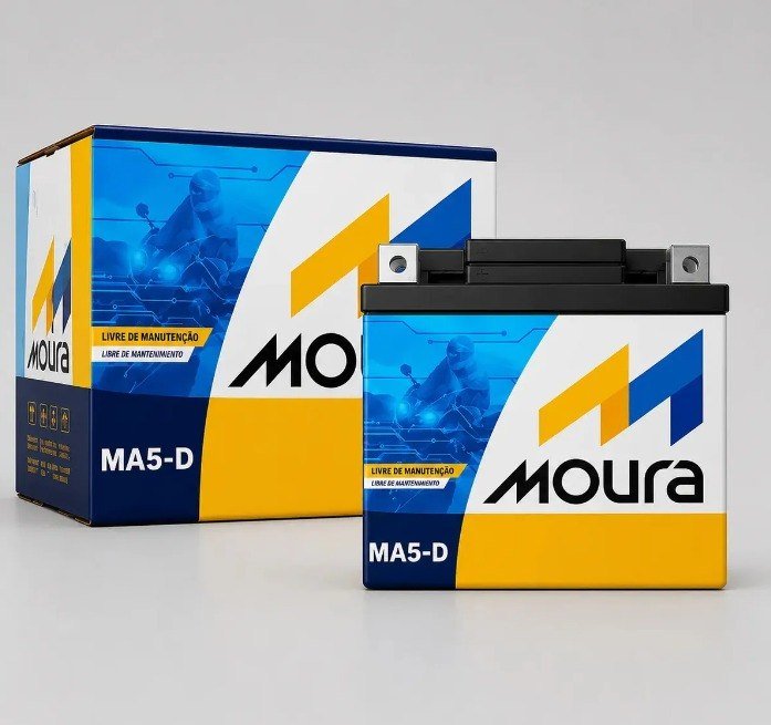 Bateria Moura MA5-D 5 Ah 12V Selada para Honda, Yamaha e Mais