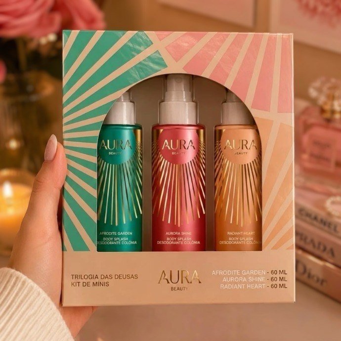 Kit 3 Body Splash Aura Jade Picon Trilogia Deusas 60ml Cada