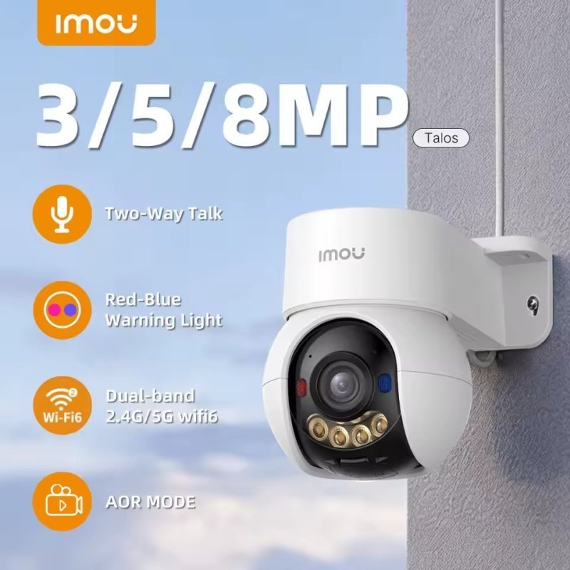 Câmera de Segurança IMOU Talos 3MP 2K Wi-Fi 6 Externa, Rastreamento Inteligente, Visão Colorida e Áudio Bidirecional