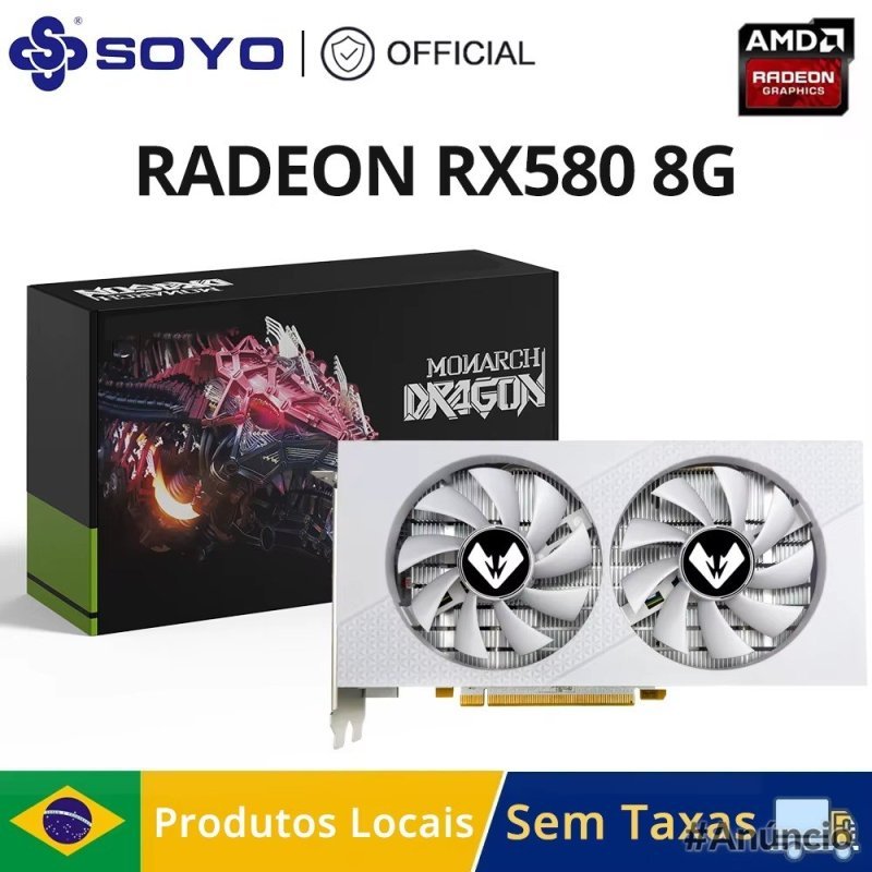 RX 580 Soyo 8GB Placa De Vídeo AMD Radeon rx580 (usada)