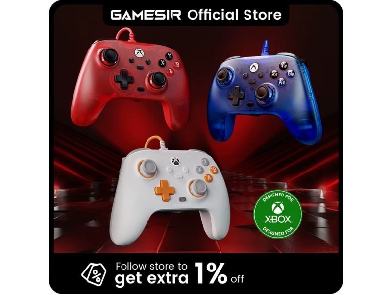 Controle Gamesir T7 com Fio para Xbox One, Series S X, PC, Efeito Hall Anti Drift, Com fio