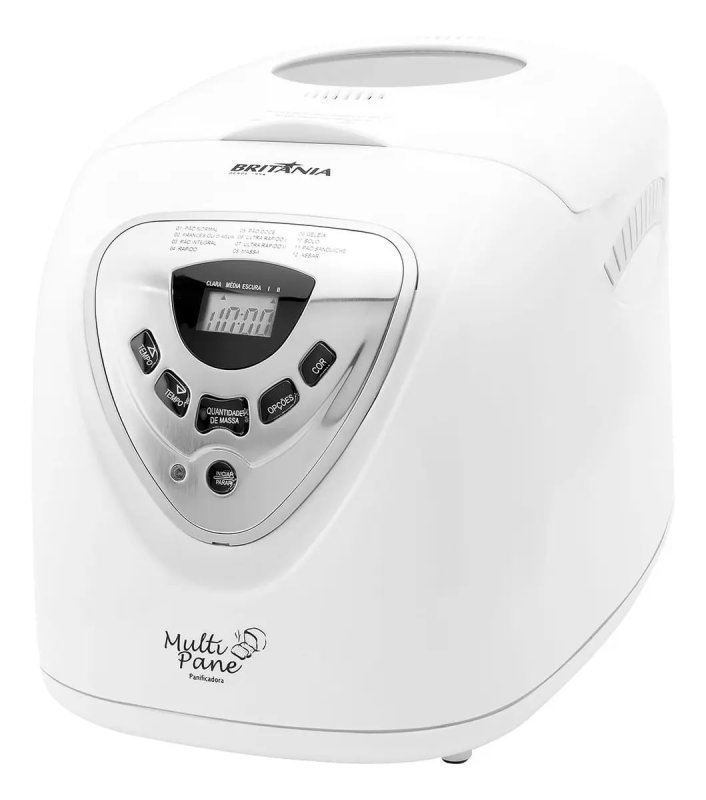 Britânia Panificadora Multipane 12 Programas 550W Antiaderente Branca