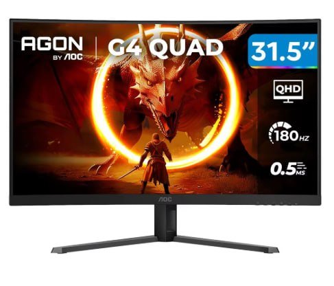 Monitor Gamer AOC Gaming 32" QHD 180Hz VA 0,5ms HDMI DisplayPort - Bivolt