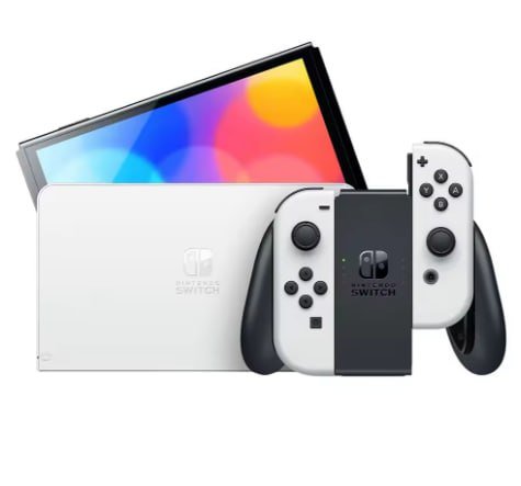 Nintendo Switch OLED 64GB 2 Controles Joy-Con Branco e Preto com Super Mario Bros. Wonder e 3 Meses de Nintendo Switch Online
