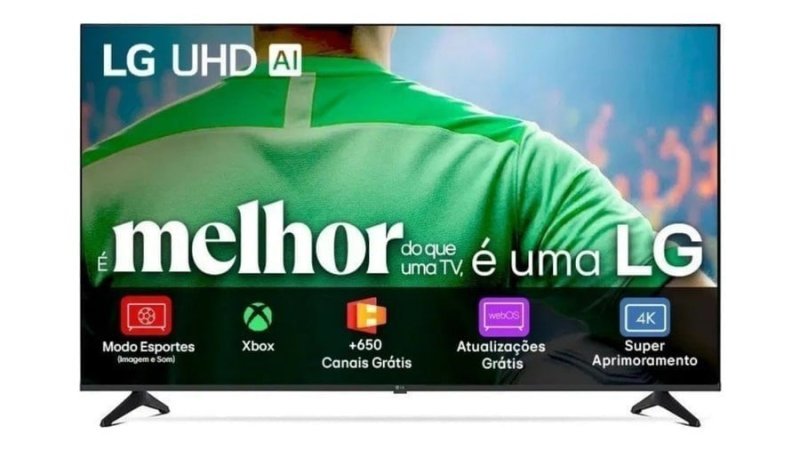 Smart TV LG UHD AI UA75 50 polegadas HDR10 Pro Processador α7 AI Gen 8 webOS 25
