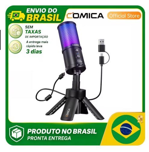 COMICA Ejoy UNI S, Microfone Condensador USB RGB