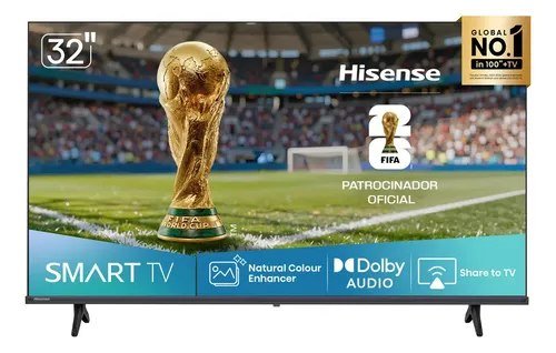 Smart TV Hisense HD 32 Polegadas 32A4NV com HDR10, DTS Virtual X, Compatibilidade Alexa e Google Home